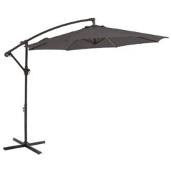 Curvy 10 Ft. Steel Large Cantilever Patio Umbrella With Cross Base In Gray -Jearey cantilever umbrellas s 10xjs gray e1 1000