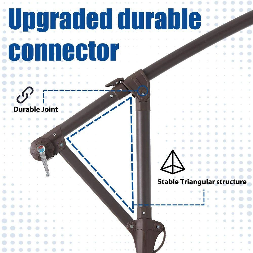 Curvy 10 Ft. Steel Large Cantilever Patio Umbrella With Cross Base In Navy 5 Curvy 10 Ft. Steel Large Cantilever Patio Umbrella With Cross Base In Navy - Image 5