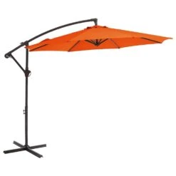 Curvy 10 Ft. Steel Large Cantilever Patio Umbrella With Cross Base In Orange -Jearey cantilever umbrellas s 10xjs orange e1 1000