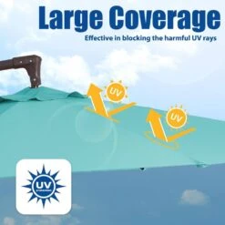 Curvy 10 Ft. Steel Large Cantilever Patio Umbrella With Cross Base In Peacock Blue -Jearey cantilever umbrellas s 10xjs pblue 1f 1000