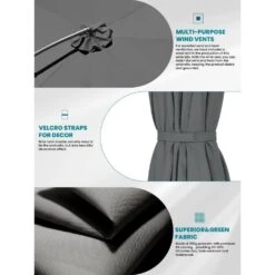 Curvy 11 Ft. Steel Large Cantilever Patio Umbrella With Sandbag And Cross Base In Gray -Jearey cantilever umbrellas s 11xjs gray a0 1000