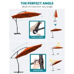 Curvy 11 Ft. Steel Large Cantilever Patio Umbrella With Sandbag And Cross Base In Orange -Jearey cantilever umbrellas s 11xjs orange 77 1000