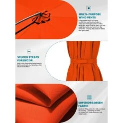 Curvy 11 Ft. Steel Large Cantilever Patio Umbrella With Sandbag And Cross Base In Orange -Jearey cantilever umbrellas s 11xjs orange a0 1000