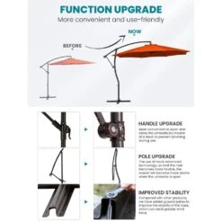 Curvy 11 Ft. Steel Large Cantilever Patio Umbrella With Sandbag And Cross Base In Orange -Jearey cantilever umbrellas s 11xjs orange e1 1000
