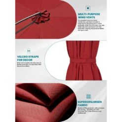 Curvy 11 Ft. Steel Large Cantilever Patio Umbrella With Sandbag And Cross Base In Red -Jearey cantilever umbrellas s 11xjs red a0 1000