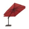 10 Ft. X 10 Ft. Sunbrella 99% Anti-UV Square Outdoor Cantilever Patio Umbrella With Weighted Base In Red