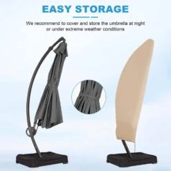 11 Ft. L Outdoor Aluminum Curvy Cantilever Offset Hanging Patio Umbrella With Sandbag Base And Cover In Gray -Jearey cantilever umbrellas tjwt11 gray 40 1000