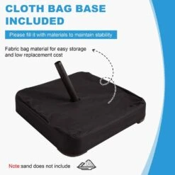 11 Ft. L Outdoor Aluminum Curvy Cantilever Offset Hanging Patio Umbrella With Sandbag Base And Cover In Navy -Jearey cantilever umbrellas tjwt11 navy c3 1000