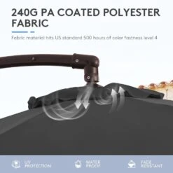 11 Ft.Outdoor Cantilever Offset Umbrella Patio Umbrella With Sandbag And Cover In Gray -Jearey cantilever umbrellas wts11 gy c3 1000