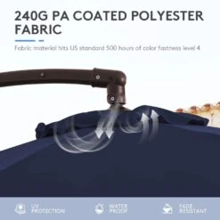 11 Ft. Outdoor Cantilever Offset Umbrella Patio Umbrella With Sandbag And Cover In Navy -Jearey cantilever umbrellas wts11 nv c3 1000