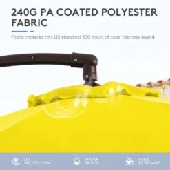 11 Ft.Outdoor Cantilever Offset Umbrella Patio Umbrella With Sandbag And Cover In Yellow -Jearey cantilever umbrellas wts11 ye 44 1000