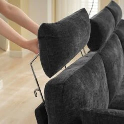 89 In. Square Arm Fabric L Shape Sectional Sofa With Chaise Lounge And Pillow In Carbon Ash 17 89 In. Square Arm Fabric L Shape Sectional Sofa With Chaise Lounge And Pillow In Carbon Ash -Jearey carbon ash jearey sofas couches xne 1 carbon ash fa 1000