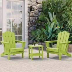 Classic Apple Green Folding Plastic Adirondack Chair -Jearey composite adirondack chairs peqwy apple fa 1000