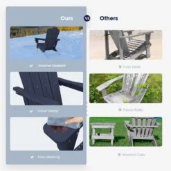 Classic Blue Folding Plastic Adirondack Chair -Jearey composite adirondack chairs peqwy blue 44 1000