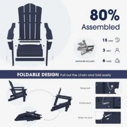 Classic Blue Folding Plastic Adirondack Chair -Jearey composite adirondack chairs peqwy blue 4f 1000