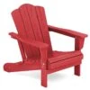 Classic Bright Red Folding Plastic Adirondack Chair