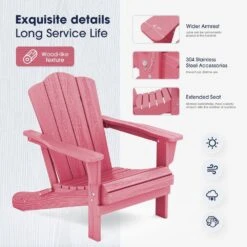 Classic Pink Folding Plastic Adirondack Chair 9 Classic Pink Folding Plastic Adirondack Chair -Jearey composite adirondack chairs peqwy pink 1f 1000