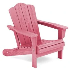 Classic Pink Folding Plastic Adirondack Chair