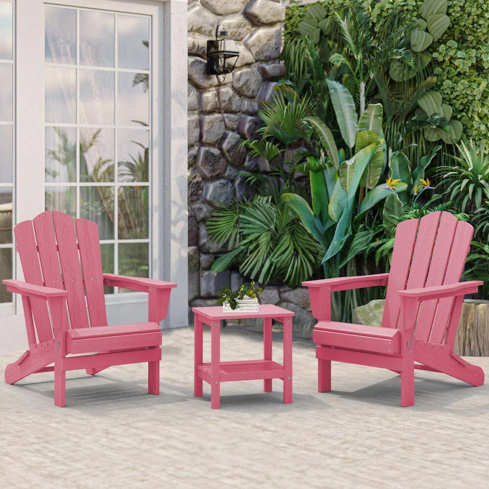 Classic Pink Folding Plastic Adirondack Chair 6 Classic Pink Folding Plastic Adirondack Chair - Image 6