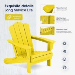 Classic Yellow Folding Plastic Adirondack Chair 9 Classic Yellow Folding Plastic Adirondack Chair -Jearey composite adirondack chairs peqwy yellow 1f 1000