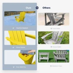 Classic Yellow Folding Plastic Adirondack Chair 10 Classic Yellow Folding Plastic Adirondack Chair -Jearey composite adirondack chairs peqwy yellow 44 1000