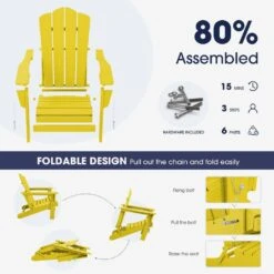 Classic Yellow Folding Plastic Adirondack Chair 8 Classic Yellow Folding Plastic Adirondack Chair -Jearey composite adirondack chairs peqwy yellow 4f 1000