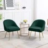 Biscuit Dark Green Upholstered Outdoor Dining Chair With Tufted Back (Set Of 2)
