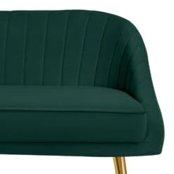 Modern 48 In. Golden Base Velvet Tufted 2-Seats Dark Green Loveseat Sofa For Living Room Furniture Sets -Jearey dark green jearey loveseats e15sry hd dgn 1f 1000