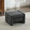 Dark Grey Chenille Wood Comfort Outdoor And Indoor Ottoman For Couch And Accent Chair