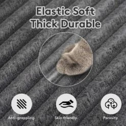 100.78 In. Dark Grey Corduroy Detachable Sofa With Eight Pillows -Jearey dark jearey sectional sofas qexdxr y dark grey fa 1000