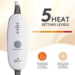 Electric Heated Blanket Light Grey -Jearey electric blankets drgthk hd gray 1f 1000