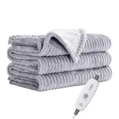 Electric Heated Blanket Light Grey