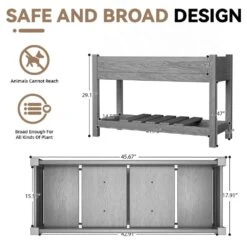 45 In. X 18 In. X 29 In. Outdoor Plastic Raised Garden Bed In Gray -Jearey gray jearey elevated garden beds tphj gray 4f 1000