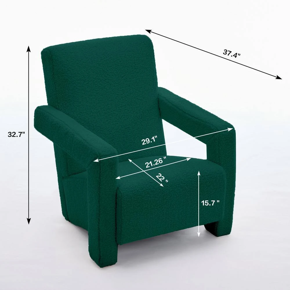 Modern Green Adirondack Chair Interior Design Style Luxurious Lambswool Upholstered Accent Chair 2 Modern Green Adirondack Chair Interior Design Style Luxurious Lambswool Upholstered Accent Chair - Image 2