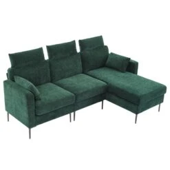 89 In. Square Arm Fabric L Shape Sectional Sofa With Chaise Lounge And Pillow In Green 14 89 In. Square Arm Fabric L Shape Sectional Sofa With Chaise Lounge And Pillow In Green -Jearey green jearey sofas couches xne 1 green 4f 1000