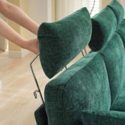 89 In. Square Arm Fabric L Shape Sectional Sofa With Chaise Lounge And Pillow In Green 17 89 In. Square Arm Fabric L Shape Sectional Sofa With Chaise Lounge And Pillow In Green -Jearey green jearey sofas couches xne 1 green fa 1000