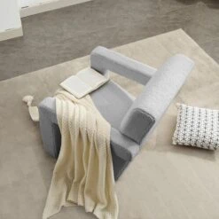 Modern Grey Adirondack Chair Interior Design Style Luxurious Lambswool Upholstered Accent Chair -Jearey grey jearey accent chairs slswy grey 44 1000