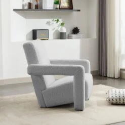 Modern Grey Adirondack Chair Interior Design Style Luxurious Lambswool Upholstered Accent Chair -Jearey grey jearey accent chairs slswy grey 4f 1000