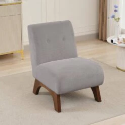 Modern Corduroy Solid Wood Grey Lounge Armless Chair 10 Modern Corduroy Solid Wood Grey Lounge Armless Chair -Jearey grey jearey accent chairs xtdxr grey c3 1000