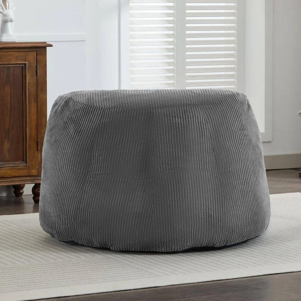 Modern Corduroy Polyester Medium Memory Foam Grey Backrest Style Bean Bag 7 Modern Corduroy Polyester Medium Memory Foam Grey Backrest Style Bean Bag - Image 7