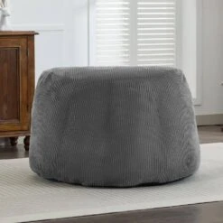 Corduroy Polyester Medium Memory Foam Grey Backrest Style Bean Bag -Jearey grey jearey bean bag chairs xty hd 2 grey 31 1000