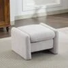 Grey Chenille Wood Comfort Outdoor Ottoman For Couch