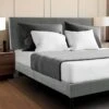 Alex Grey Full Upholstered Platform Bed Frame With Headboard