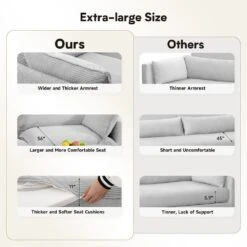 112 In. W 4-Piece Modern Straight Arm Corduroy Fabric L-Shaped Sectional Sofa With Ottoman In Gray -Jearey grey jearey sectional sofas e46sf 3 gy 44 1000