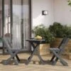 HDPE Foldable 3-Piece Plastic Outdoor Bistro Set In Gray