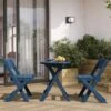 HDPE Foldable 3-Piece Plastic Outdoor Bistro Set In Navy
