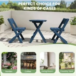 HDPE Foldable 3-Piece Plastic Outdoor Bistro Set In Navy 11 HDPE Foldable 3-Piece Plastic Outdoor Bistro Set In Navy -Jearey jearey bistro sets xjg3jt navy fa 1000