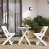 HDPE Foldable 3-Piece Plastic Outdoor Bistro Set In White