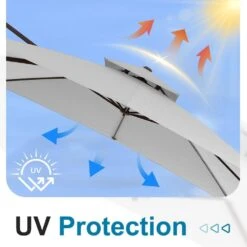 10 X 10 Ft. Steel Cantilever Patio Umbrella In Grey -Jearey jearey cantilever umbrellas 10cusb grey 44 1000