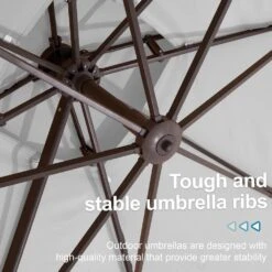 10 X 10 Ft. Steel Cantilever Patio Umbrella In Grey -Jearey jearey cantilever umbrellas 10cusb grey 66 1000